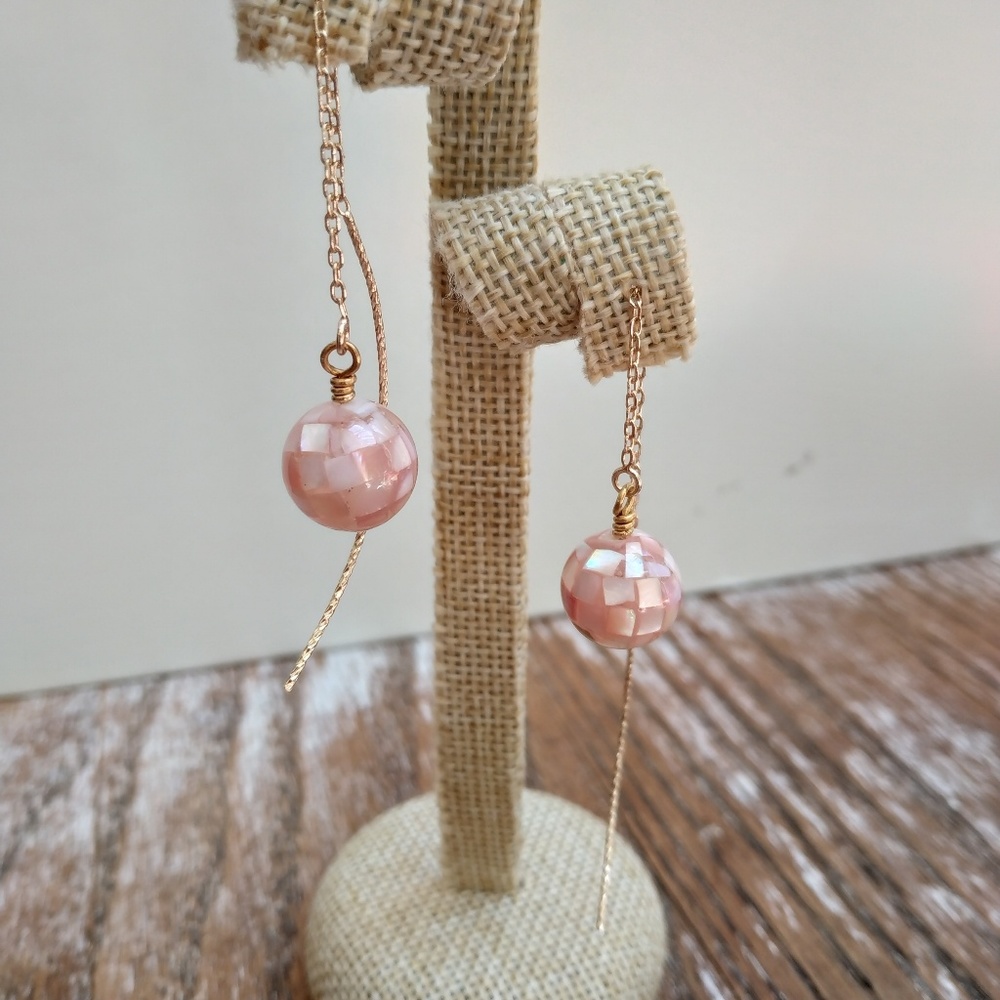 Mother of pearl earrings gp s925 earthread